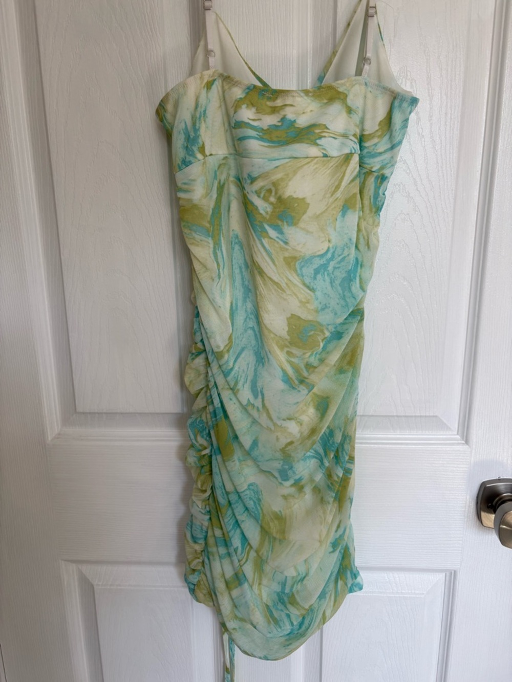 Timing Marble Print Ruched Bodycon Dress - Picture 5 of 7